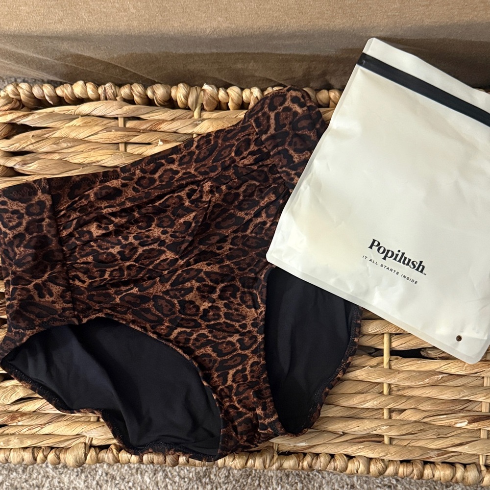 Popilush Leopard Print Shapewear Bikini Bottom